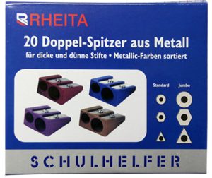 RHEITA Doppelspitzer aus Metall, farblich sortiert