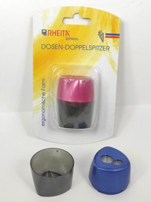 RHEITA Dosen-Doppelspitzer auf Blisterkarte, farblich sortiert, 42 x 42 x 53 mm
