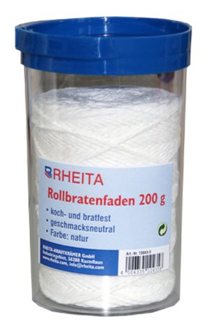 RHEITA Rollbratenfaden 200 Meter in Box mit Schneidefunktion koch-und bratfest, weiß, PP-Stapelfaser