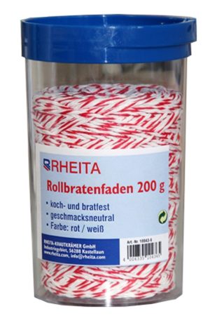 RHEITA Rollbratenfaden 200 Meter in Box mit Schneidefunktion koch-und bratfest, rot/weiß, PP-Stapelfaser