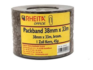 RHEITA Packband 38 mm x 33 m, braun, 1 Zoll Kern, 45 µ
