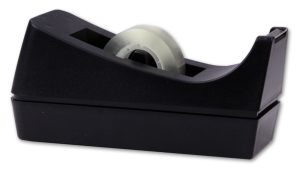 RHEITA Klebefilm-Tischabroller inkl. 3 Rollen Klebefilm 33 m x 15 mm, 3verschiedene Farben sortiert