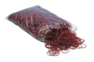 RHEITA Gummiringe, rot, 40 mm Durchmesser, 1 kg im Polybeutel