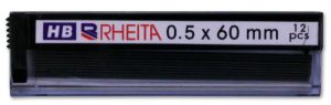 RHEITA Minen für Druckbleistifte, 0.5 mm & 60 mm lang, Suchet mit 12 Minen