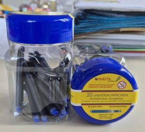 RHEITA Universal-Tintenpatronen lang auch kompatibel zu Lamy, königsblau, 20 Stück in Kunststoffdose