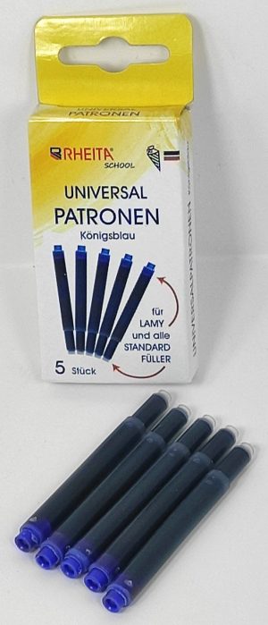 RHEITA 5 Universal-Tintenpatronen, königsblau, lösch- und auswaschbar, frei von eingestuften Stoffen
