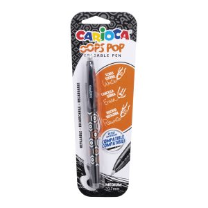 CARIOCA Oops Pop radierbarer Tintenroller, 1 Blister schwarz, 0,7mm Spitze