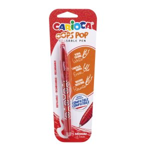 CARIOCA Oops Pop radierbarer Tintenroller, 1 Blister rot, 0,7mm Spitze