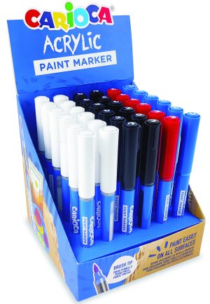 CARIOCA Acrylic-Marker mit Pinsel-Spitze Einzelfarben im Display mit 36 Stück