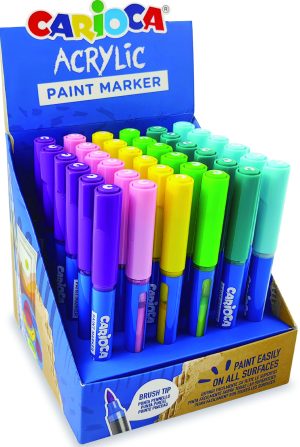 CARIOCA Acrylic-Marker mit Pinsel-Spitze Einzelfarben im Display mit 36 Stück