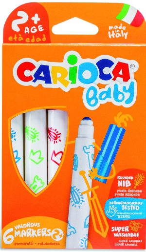 CARIOCA Baby  Fasermaler, 6 Stück ab 24 Monate, dermatologisch getestet, auswaschbar