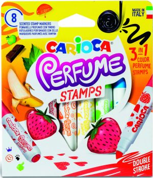 CARIOCA Perfume Fasermaler, 8 Stück mit duftender Tinte und Stempel