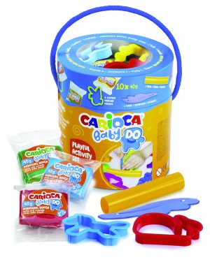 CARIOCA Baby Dough Kinderknete 10 x 40gr und Zubehör, ab 36 Monate