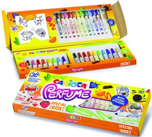 CARIOCA Perfume Fasermaler, 30 Stück mit duftender Tinte und Stempel, Sortiment