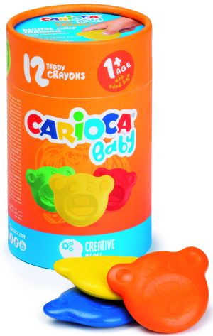 CARIOCA Baby Teddy Wachsmaler, 12 Stück in Runddose ab 12 Monate
