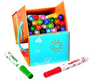 CARIOCA Baby  Fasermaler, 24 Stück in Kordelbox ab 24 Monate, dermatologisch getestet, Glutenfrei EAN 8003511468170 Umkarton 6 Stück EAN 8003511668174