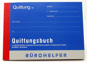 RHEITA Quittungsbuch selbstdurschreibend mit MwSt.-Nachweis, A6, 2 x 40 Blatt