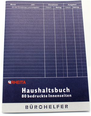 RHEITA Haushaltsbuch mit Kostenaufstellung,  A5, 40 Doppelseiten