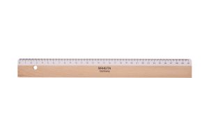 RHEITA Holzlineal, naturbelassen mit weißer Facette, 30 cm, mit Tuschekante