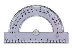 RHEITA Winkelmesser, transparent, 10 cm, 2 gegenläufige Gradskalen