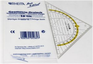 RHEITA Geodreieck aus Kunststoff, transparent, 16 cm