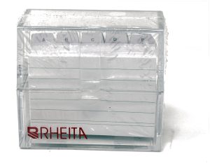 RHEITA Karteikasten DIN A8, mit A-Z Register und 100 Karteikarten, Füllmenge 200 Karten