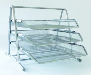RHEITA Dokumenten-Ablage "Mesh" ausMetall, silber, 3 Schübe,