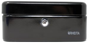 RHEITA Geldkassette aus Metall mit Kunststoffeinsatz, schwarz