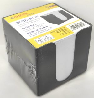 Zettelbox schwarz, inkl. 800 Blatt lose,weiß, Format: 9 x 9 cm, 70 g/m², FSC