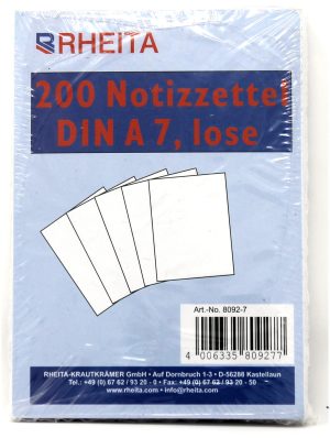 RHEITA Notizzettel, A7, weiß, 200 Blatt, 80 g/m²
