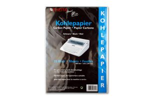 RHEITA Kohlepapier in der 25 Blatt Mappe, A4, schwarz, ideal für Kopien von Dokumenten, Pauspapier für Zeichnungen