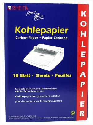 RHEITA Kohlepapier in der 10 Blatt Mappe, A4, schwarz, ideal für Kopien von Dokumenten, Pauspapier für Zeichnungen