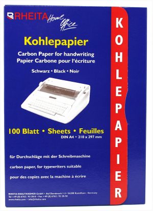 RHEITA Kohlepapier in der 100 Blatt Mappe, A4, scharz, ideal für Kopien von Dokumenten, Pauspapier für Zeichnungen