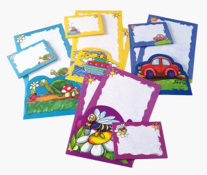 RHEITA Briefpapier mit Kindermotiven, 90g/m², 10 Bögen + 8 Umschläge