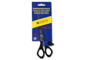 RHEITA Büroschere aus Edelstahl 15,5 cm, schwarz-matt