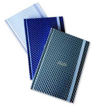 RHEITA Kladde "CARBON" mit Gummizugverschluss, A5, kariert, 96 Blatt, 80g/m², 3 verschiedene Farben im Set