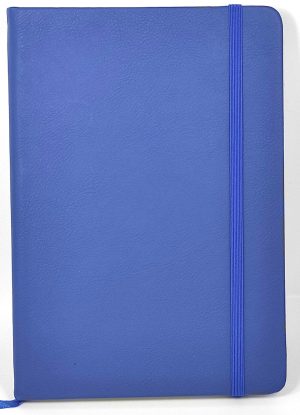 RHEITA Notizbuch DIN A5 mit Leseband, dunkelblau, 96 Seiten kariertes chamois Papier, 70g/m², FSC