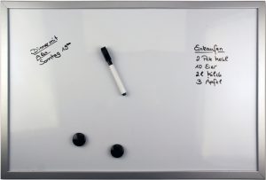 RHEITA Magnet-Memo-Board 40 x 30 cm mit 2 Magneten und Boardmarker, Pappwückwand