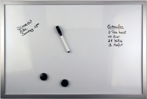 RHEITA Whiteboard magnetisch mit Alurahmen 90 x 60 cm inkl. 2 Magnete und Boardmarker