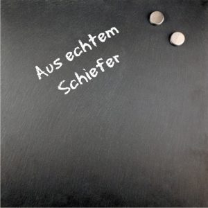 RHEITA Magnettafel aus echtem Schiefer 40 x 40 cm, schwarz, inkl. 2 Magnete und Befestigungsmaterial