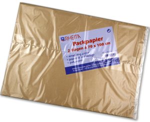 RHEITA Packpapier braun, 2 Bögen a 70 x 100 cm, gefaltet 35 x 25 cm, zum Ausstopfen und Verpacken im Polybeutel