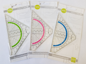 Geodreieck aus Kunststoff, transparent, flexibel, bruchsicher, 16 cm