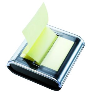 Spender für Z-Notes im Format 75 x 75 mm, Farbe: Schwarz, inkl. 1 Block Z-Notes mit 50 Blatt