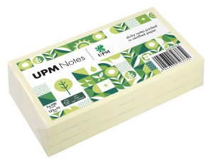 UPM Notes,Gelbe Haftnotizen, 100 Blatt pro Block, 3 Blöcke pro Pack, fsc, Format: 125 x 75