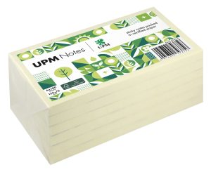 UPM Notes,Gelbe Haftnotizen, 100 Blatt pro Block, 6 Blöcke pro Pack, fsc, Format: 125 x75