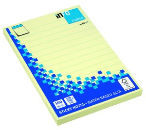 Haftnotizen 100 x 150 mm, LINIERT, 100 Blatt, gelb