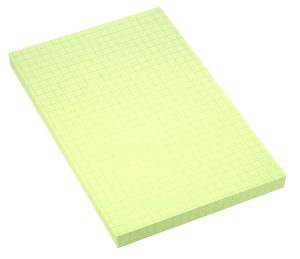 Haftnotizen 100 x 150 mm, KARIERT, 100 Blatt, gelb