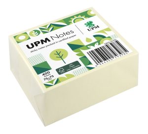 UPM Notes,Gelbe Haftnotizen, Würfel, 400 Blatt pro Würfel, fsc, Format: 75 x 75