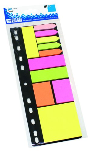 Sticky-Notes Folder Set: 1x 75 x 75 mm brilliant gelb,  2x 35 x 50 mm brilliant orange und pink,  3x 25 x 75 mm brilliant gelb, grün und pink,  5x 12 x 45 mm brilliant-mix Pfeile (je 25 Blatt)