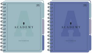 Interdruk PP-Spiralblock DIN A5 "Academy" 100 Blatt (200 Seiten) kariert, 90g/m²mit PP-Trennblättern, 2 Farben sortiert